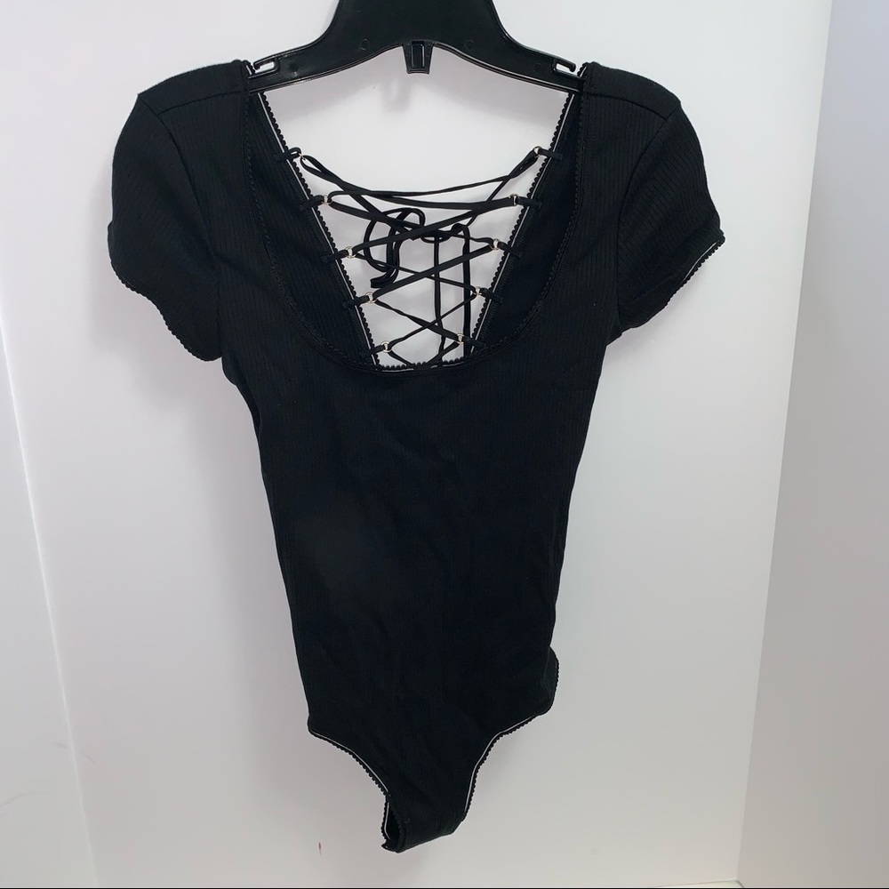 VICTORIA’S SECRET black corset back bodysuit NWT women’s size XS feminine